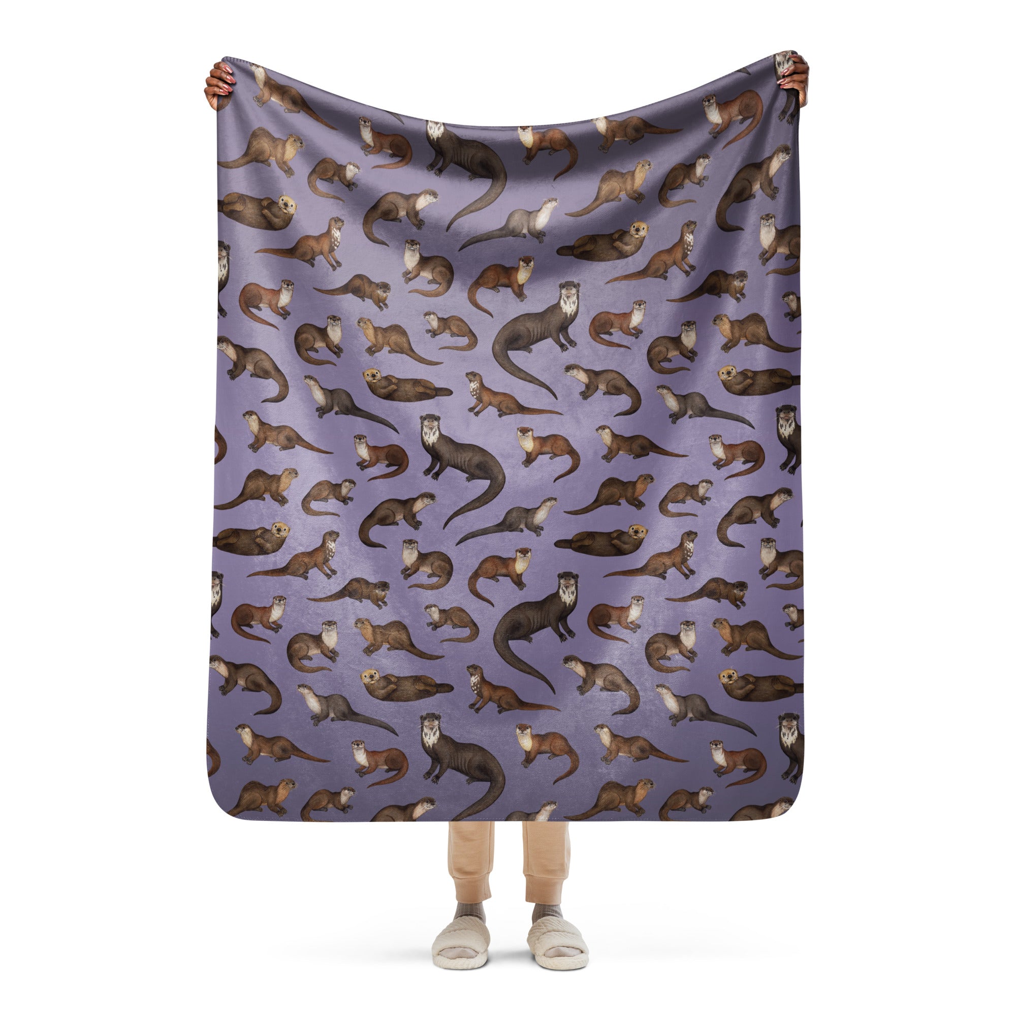 Otters Sherpa Blanket (Vertical)