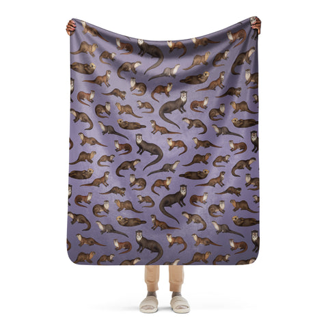 Otters Sherpa Blanket (Vertical)
