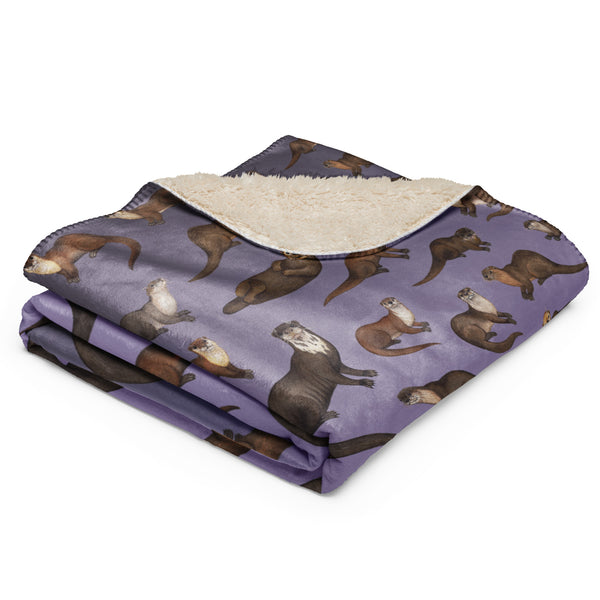 Otters Sherpa Blanket (Vertical)