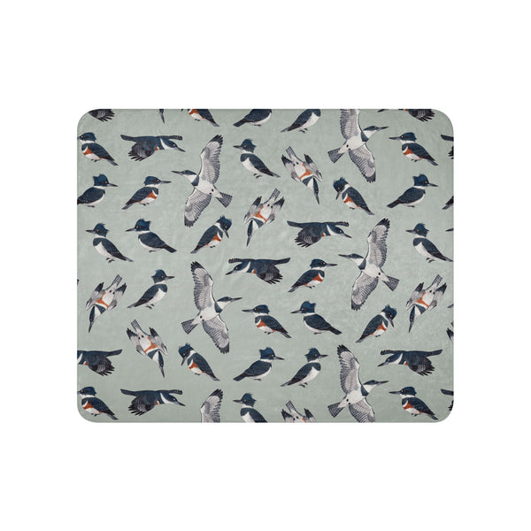 Belted Kingfishers Sherpa Blanket (Horizontal)