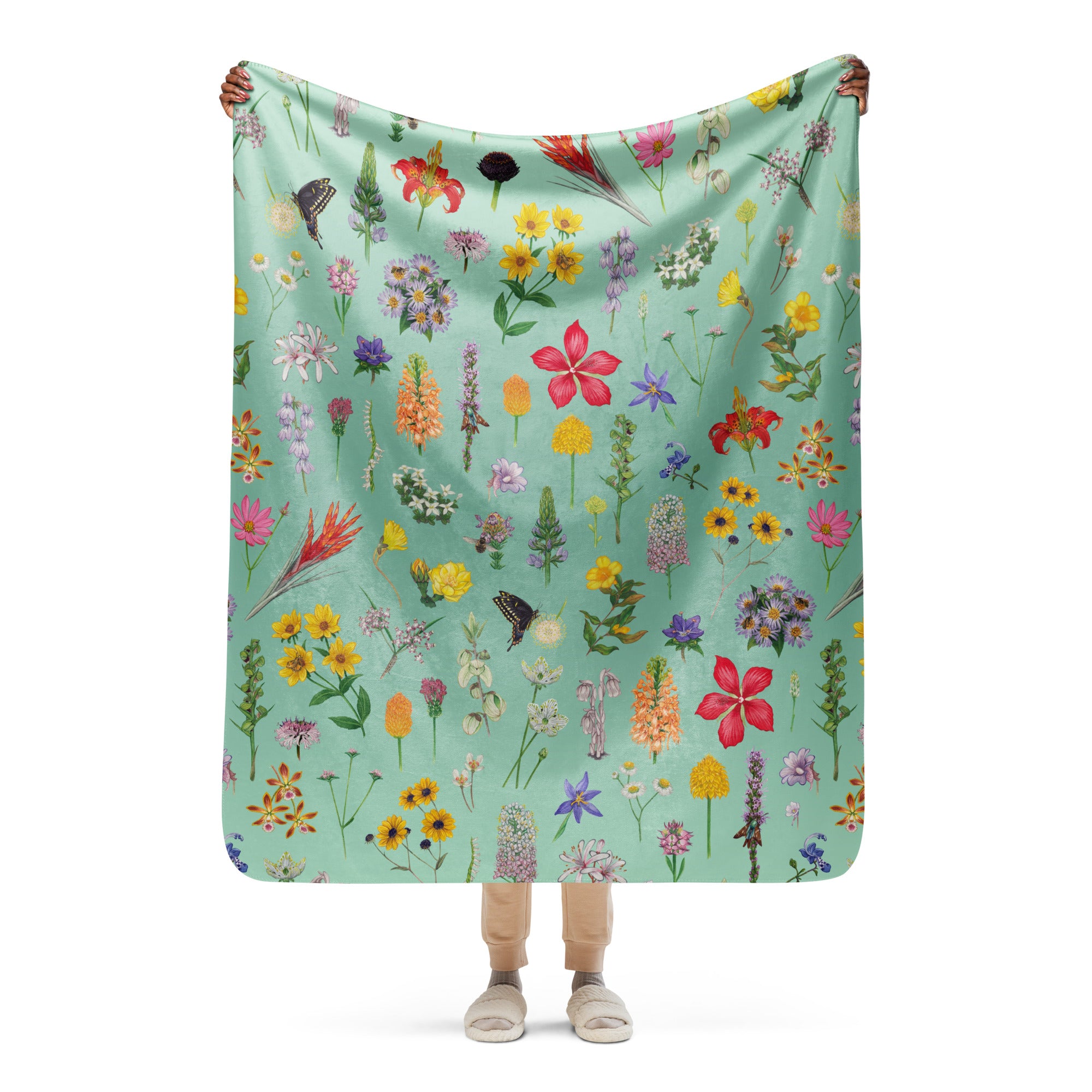 Florida Wildflowers (2022) Sherpa Blanket (Vertical)