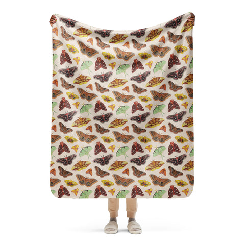 Moths Sherpa Blanket (Vertical)