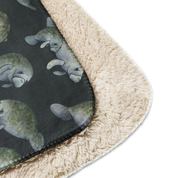 Manatees Sherpa Blanket (Horizontal)