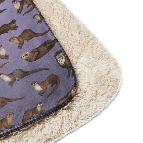 Otters Sherpa Blanket (Vertical)