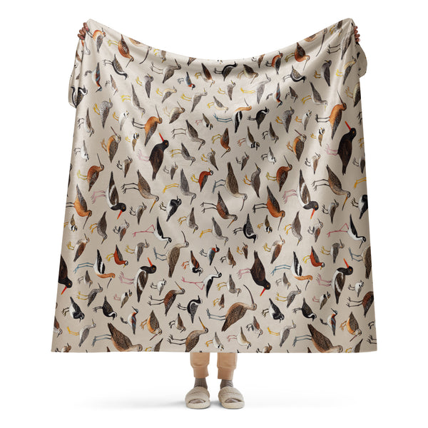 Shorebirds Sherpa Blanket (Vertical)