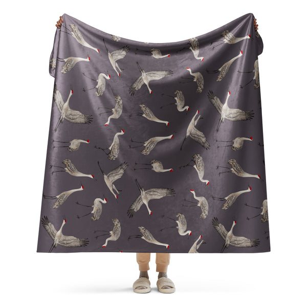 Sandhill Cranes Sherpa Blanket (Vertical)