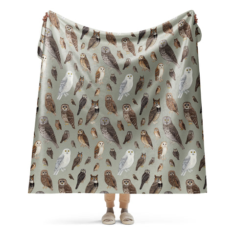 Owls Sherpa Blanket (Horizontal)