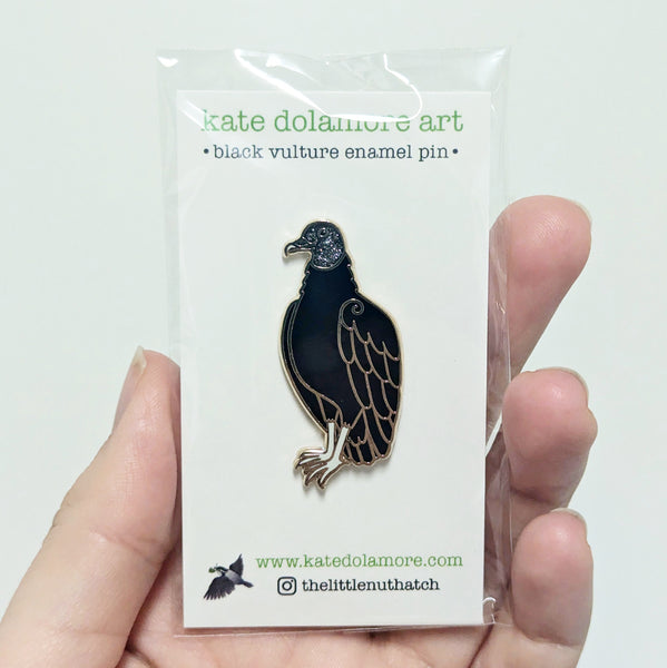 Black Vulture Enamel Pin