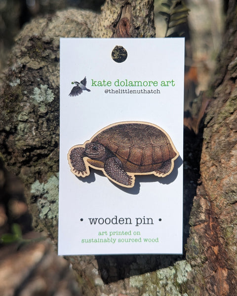 Gopher Tortoise Wooden Pin
