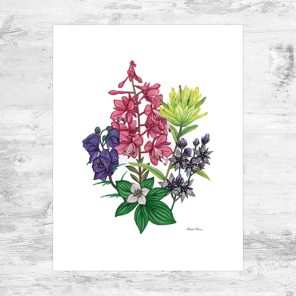 Alaska Wildflower Bouquet (Anchorage Edition) Art Print