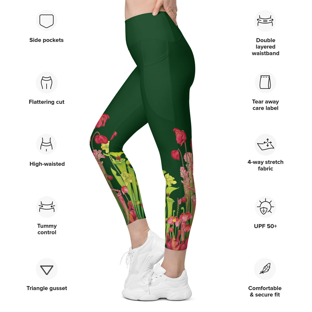 Pitcher Plant Bog in Green All-Over Print XS-XL Leggings – Kate Dolamore Art