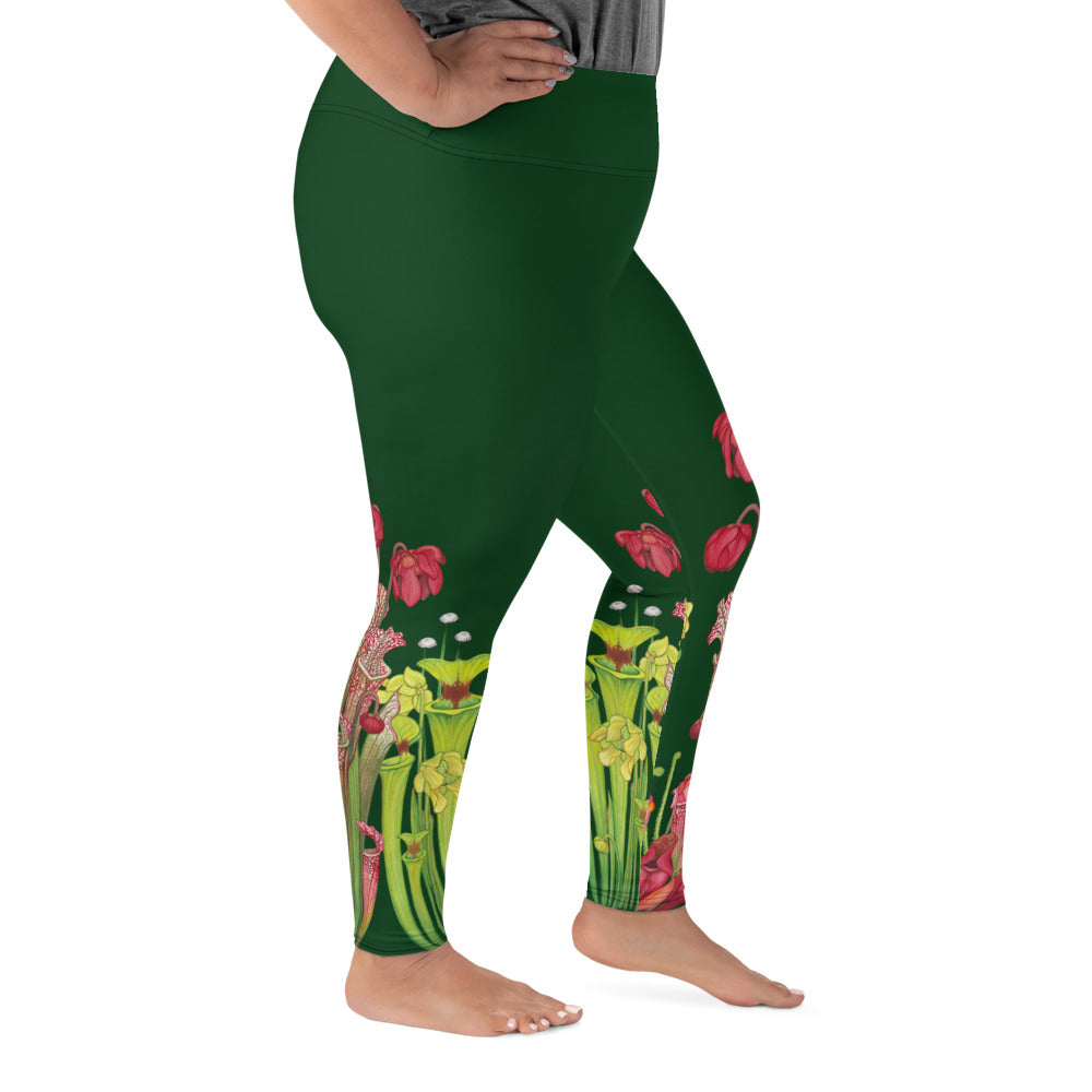 Pitcher Plant Bog in Green All-Over Print 2XL-6XL Leggings – Kate Dolamore  Art