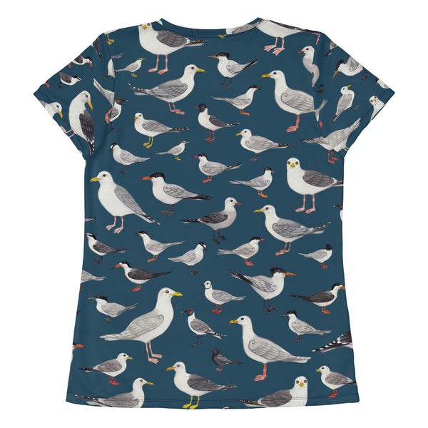 Gulls & Terns All-Over Print Women's Athletic T-shirt