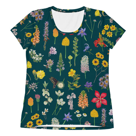 *SALE* Size Medium Florida Wildflowers (2022) All-Over Print Women's Athletic T-shirt