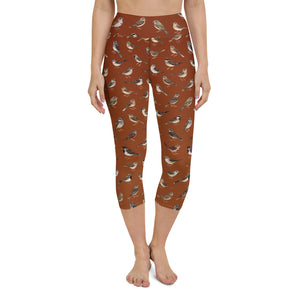 Brown 3/4 Length Yoga Clothing.