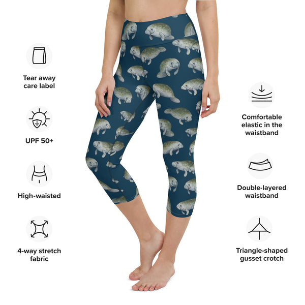 Manatees All-Over Print XS-XL Capri Leggings