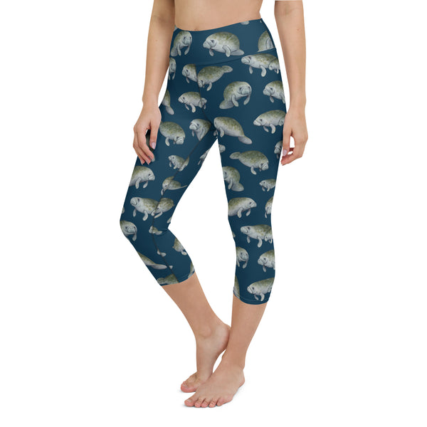 Manatees All-Over Print XS-XL Capri Leggings