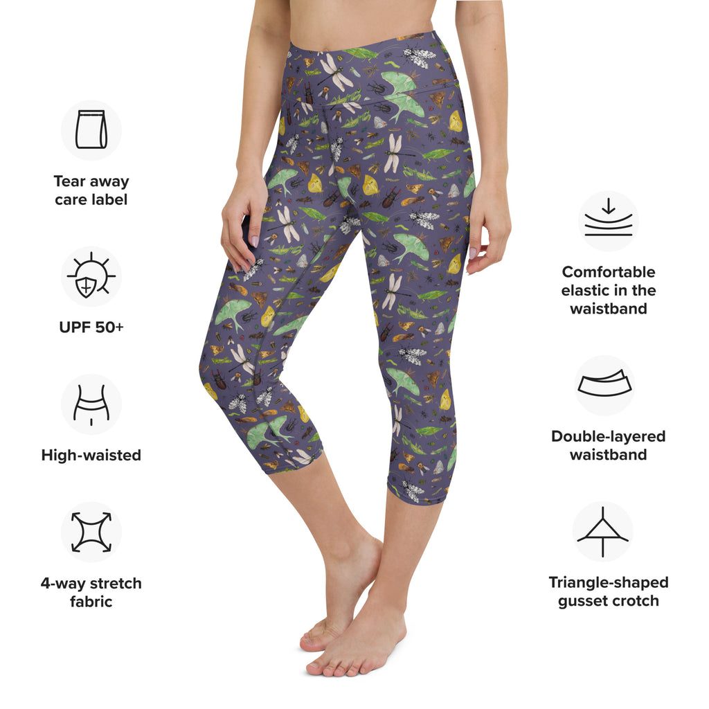 Custom All-Over Print Yoga Capri Leggings: Printful print-on-demand 