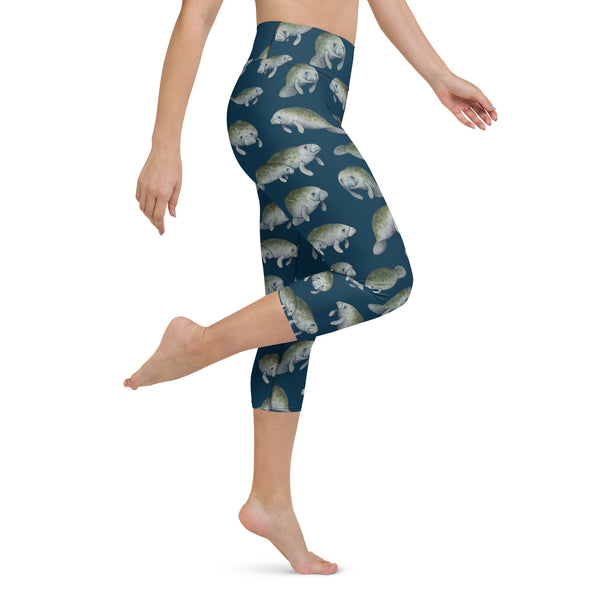 Manatees All-Over Print XS-XL Capri Leggings