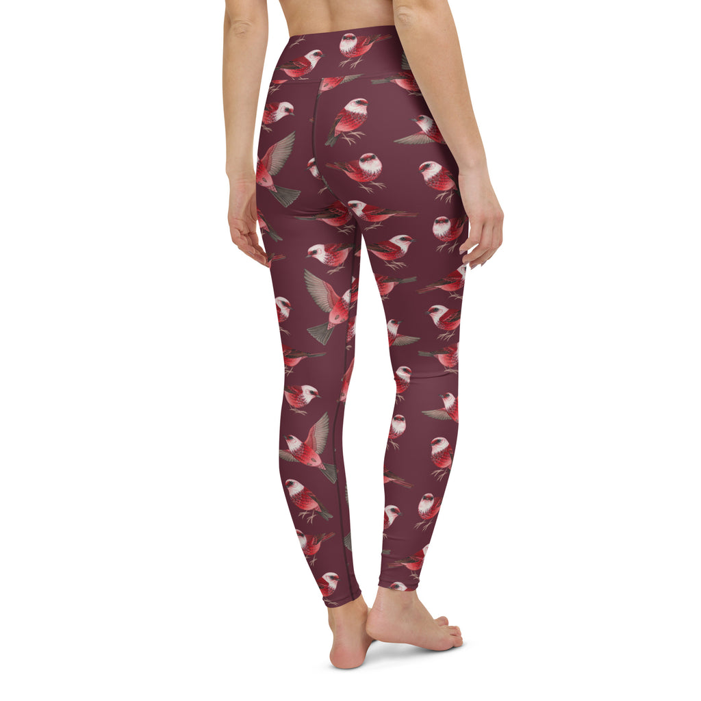 Pink-headed Warblers All-Over Print XS-XL Leggings – Kate Dolamore Art