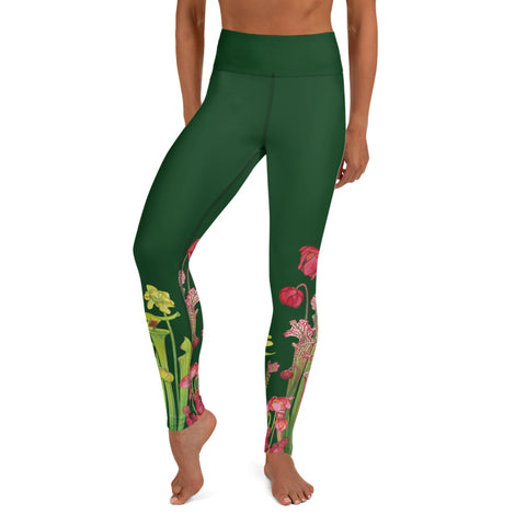 *SALE* Pitcher Plant Bog in Green All-Over Print XS-XL Leggings