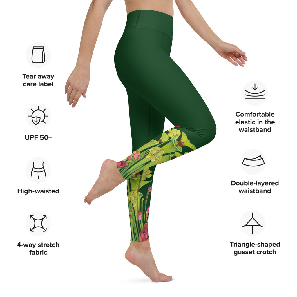 Pitcher Plant Bog in Green All-Over Print XS-XL Leggings – Kate
