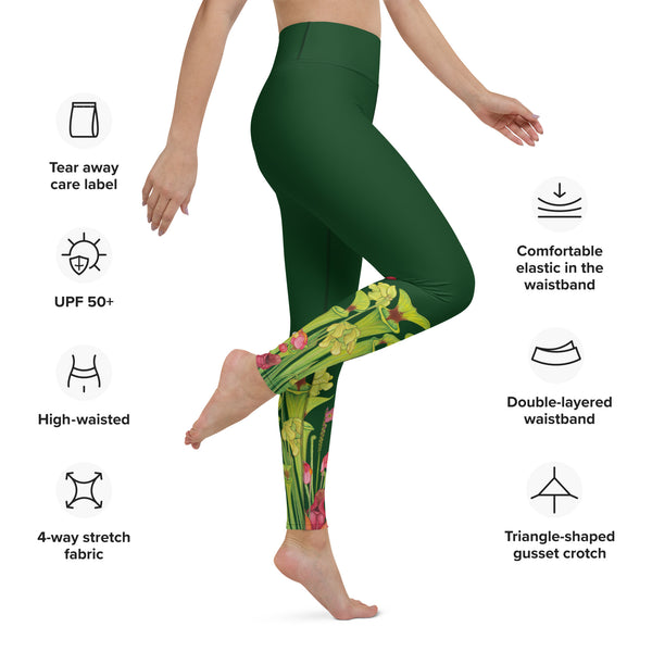 Pitcher Plant Bog in Green All-Over Print XS-XL Leggings
