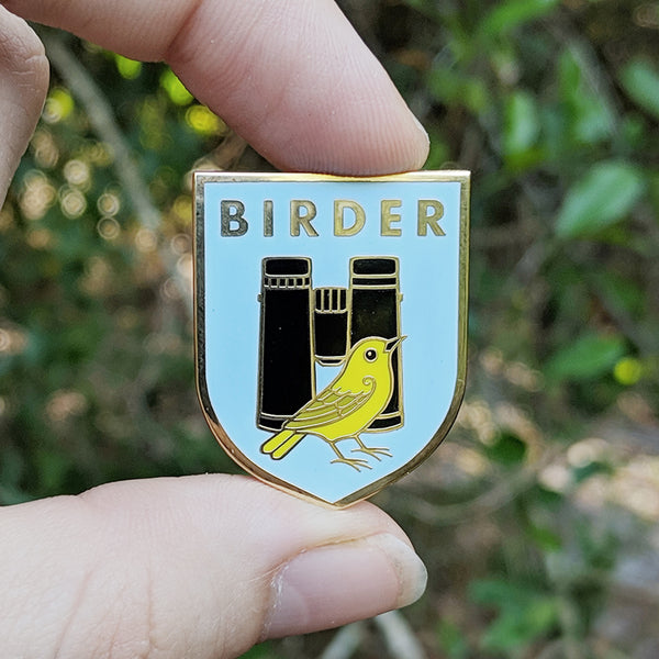 Birder Enamel Pin