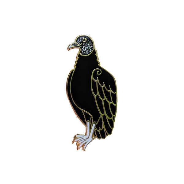 SECONDS Black Vulture Enamel Pin