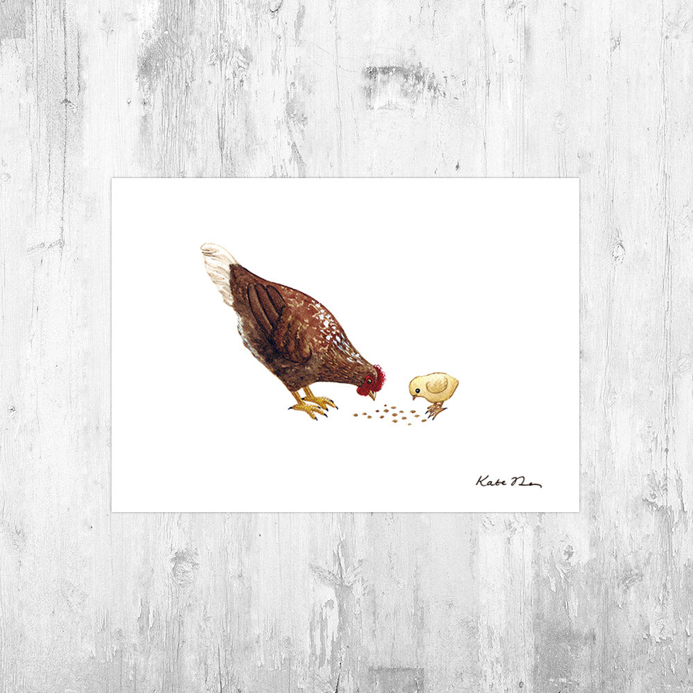 Hen and Chick Art Print