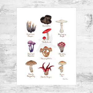 Morbid Mushrooms Art Print