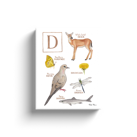 The Letter D Nature Alphabet Ready to Hang Canvas Print