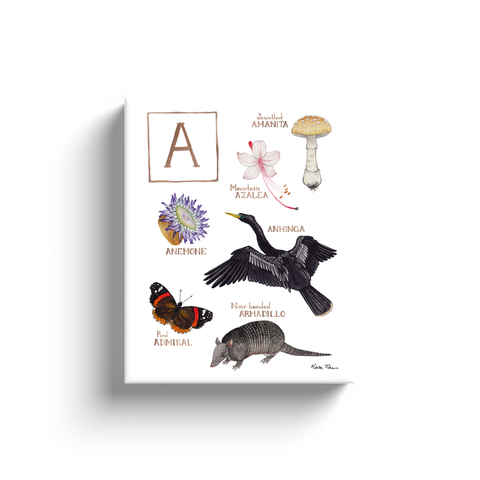 The Letter A Nature Alphabet Ready to Hang Canvas Print