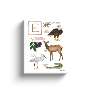The Letter E Nature Alphabet Ready to Hang Canvas Print